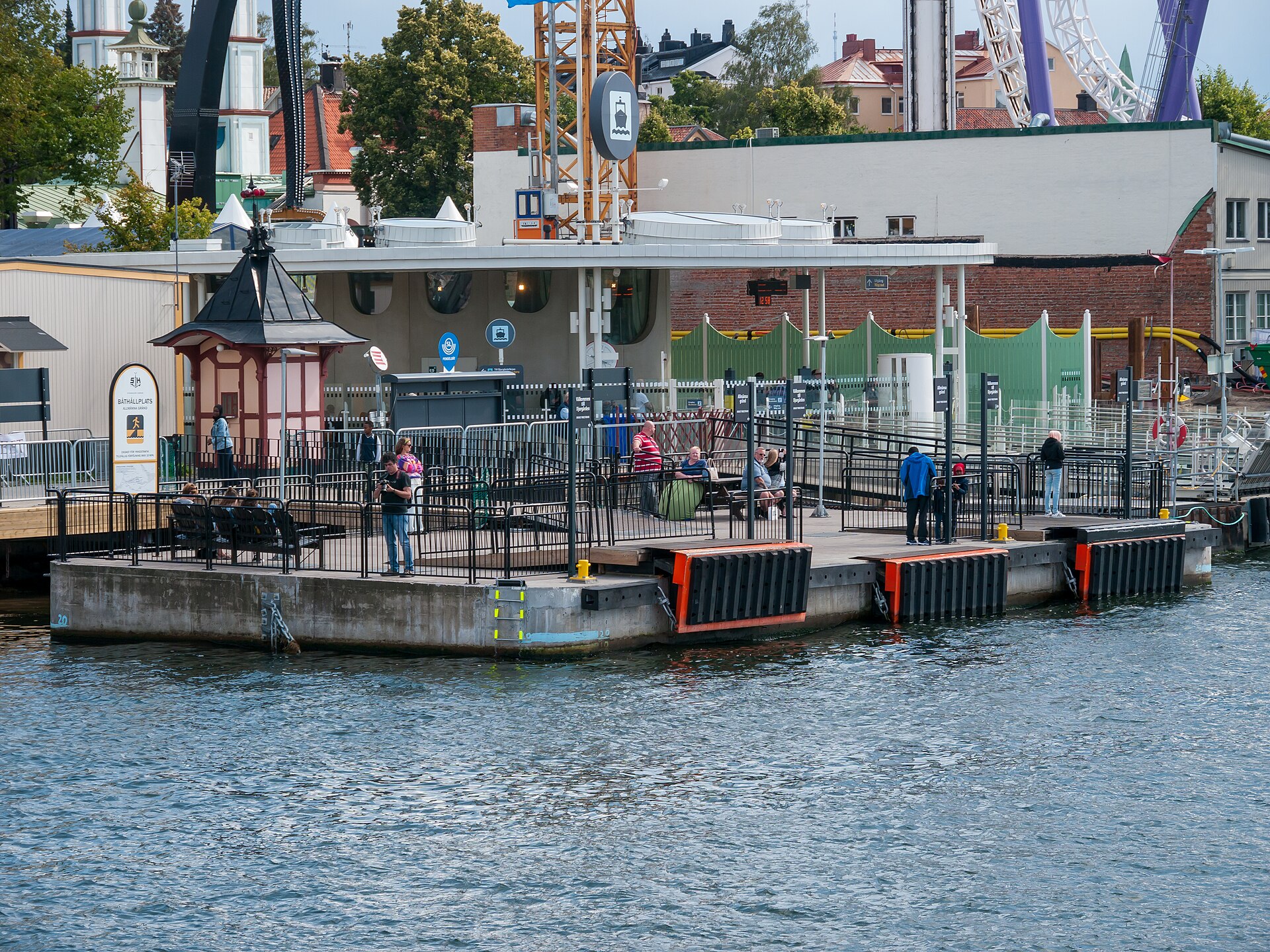 Ferry pier and waterfront in Stockholm, illustrating urban waterway setting rather than MF Estelle itself