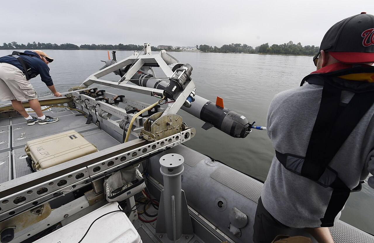 Unmanned undersea vehicle launching from a surface support platform during a technology demonstration